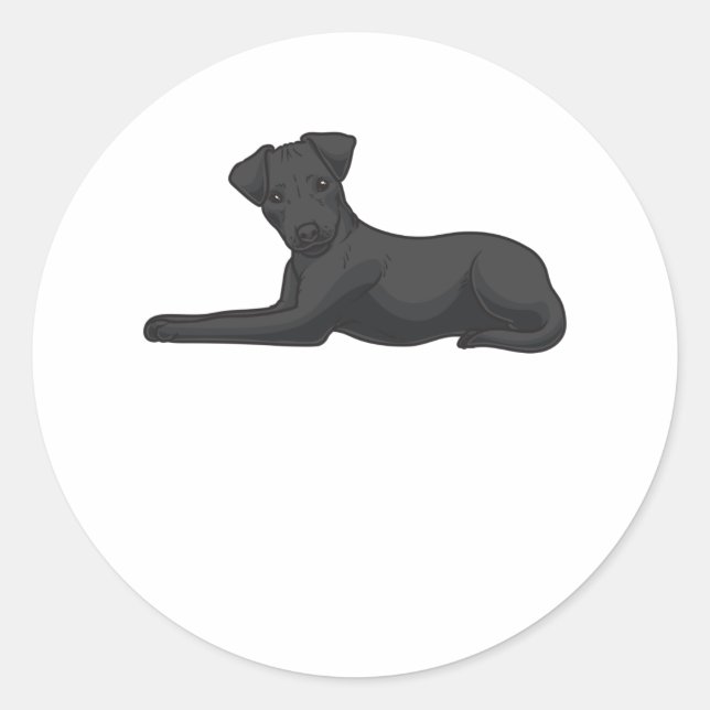 Patterdale Terrier Dog Classic Round Sticker (Front)