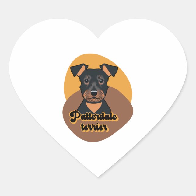 Patterdale terrier   heart sticker (Front)