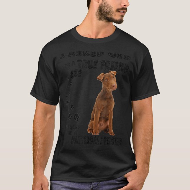 Patterdale Terrier Quote Mum Dad Print Working Ter T-Shirt (Front)