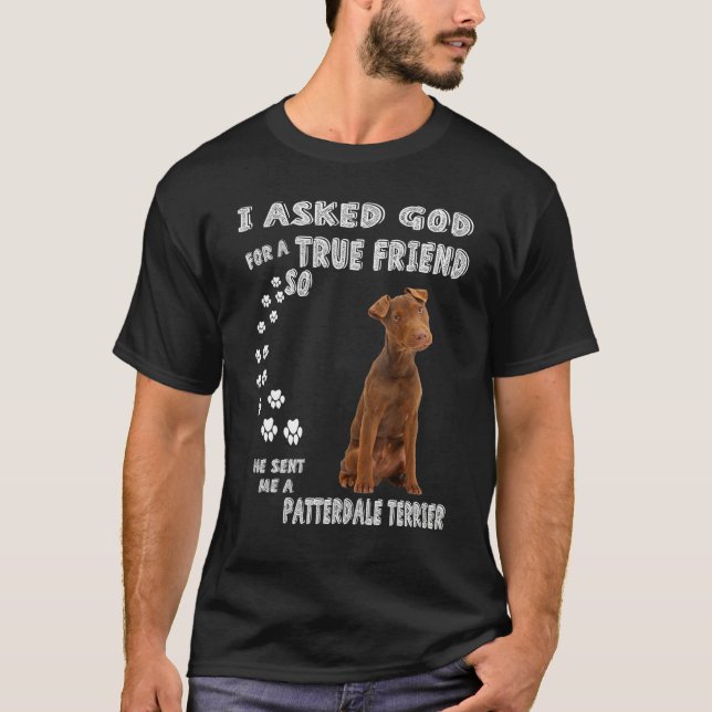 Patterdale Terrier Saying Mum Dad Print Working Te T-Shirt (Front)