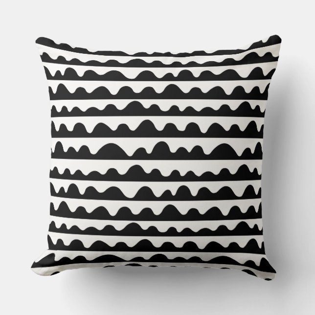 Pattern 020815 - Black on White Cushion (Front)