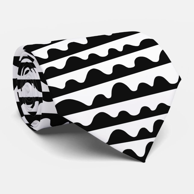 Pattern 020815 - Black on White Tie (Rolled)