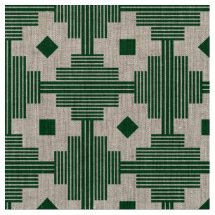 Pattern 061214 - White With Dark Green 02481c Fabric