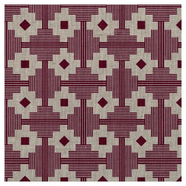 Pattern 061214 - White With Deep Crimson 65001d Fabric (Swatch)