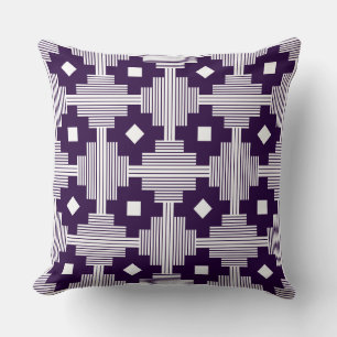 Pattern 061214 - White with Deep Purple 25003a Cushion