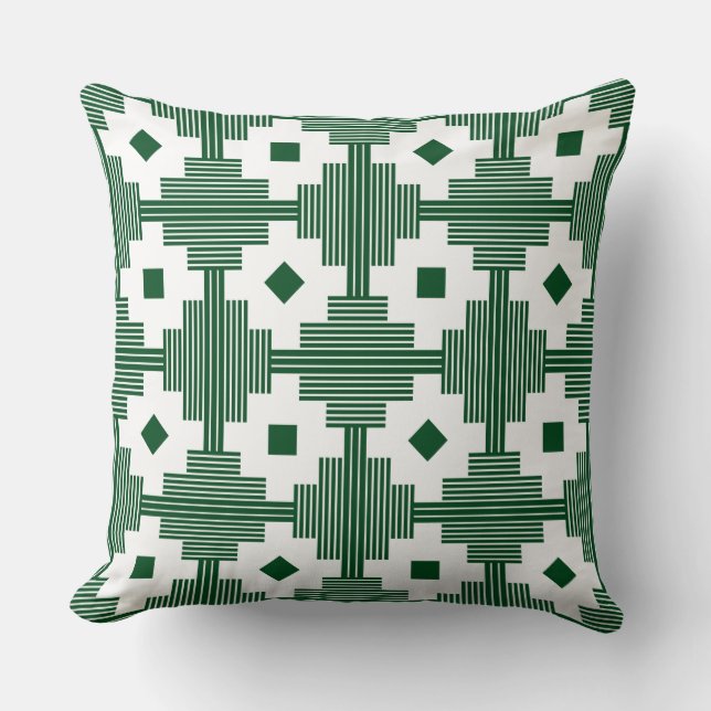 Pattern 061214 - White with Green 02481c Cushion (Front)