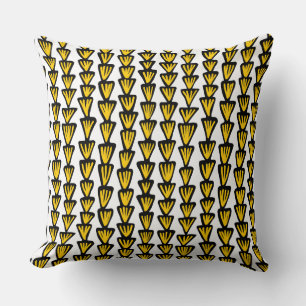 Pattern 070515 - Black and Amber on White Cushion
