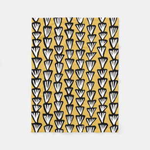 Pattern 070515 - Black and White with Amber Fleece Blanket