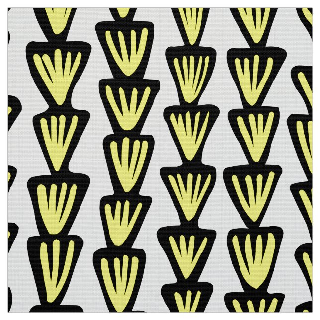 Pattern 070515 - Black and Yellow on White Fabric (Swatch)
