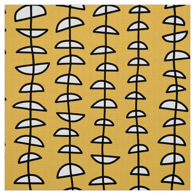 Pattern 080515 - Black and White on Amber Fabric (Swatch)