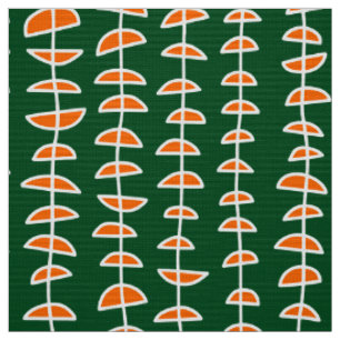 Pattern 080515 - White and Orange on Dk Green Fabric