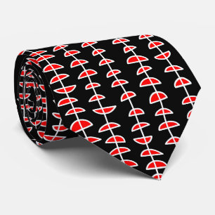 Pattern 080515- White and Red on Black Tie