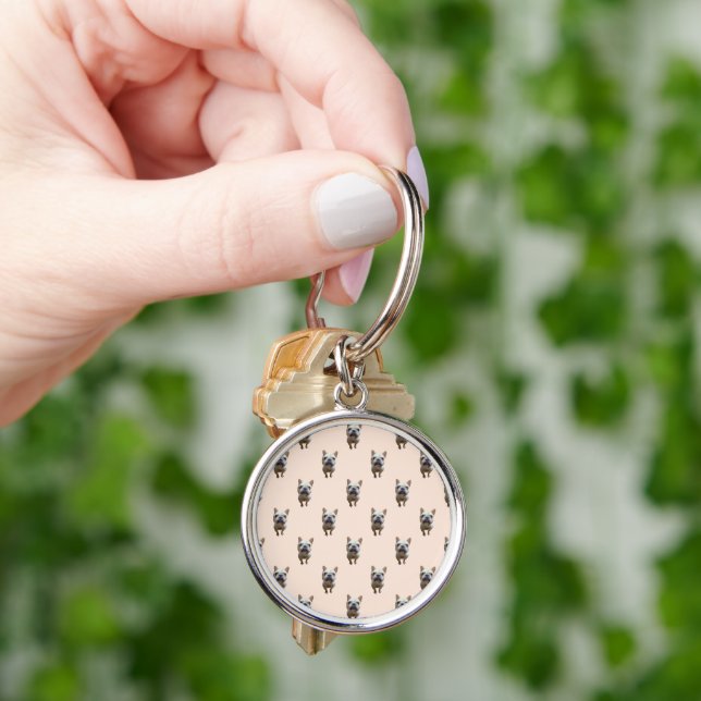 pattern_1_french bulldog_1 key ring (Hand)