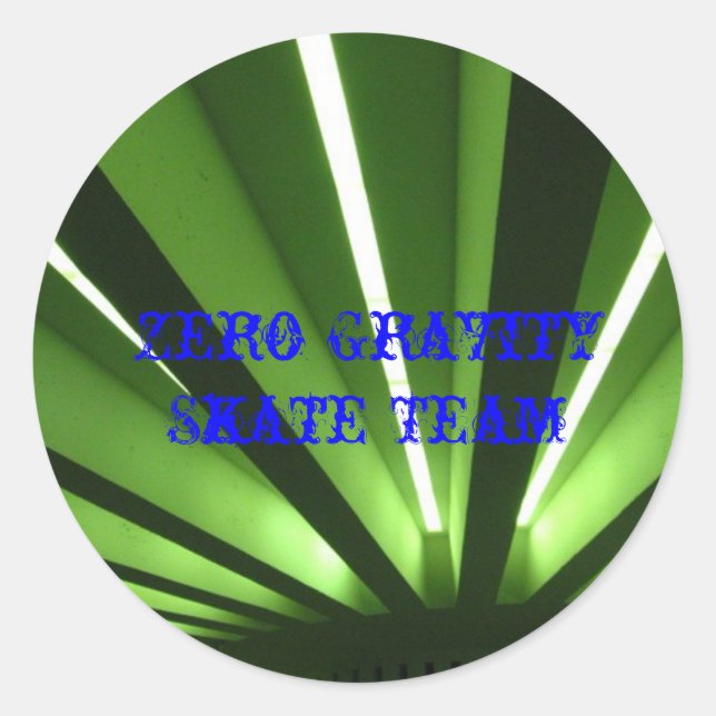 pattern_1, Zero Gravity Skate Team, Zero Gravit... Classic Round Sticker (Front)