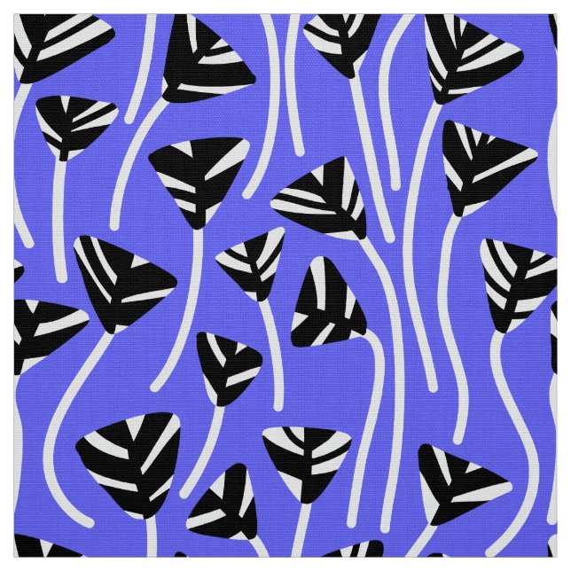 Pattern 210121 -  Black, White and Electric Blue Fabric (Swatch)