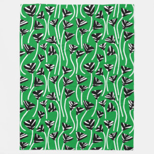 Pattern 210121 -  Black, White and Grass Green Fleece Blanket