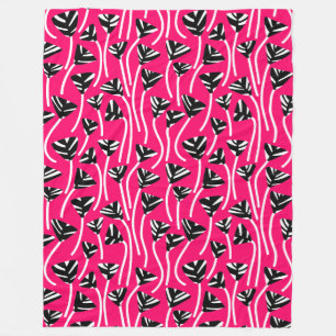 Pattern 210121 -  Black, White and Neon Red Fleece Blanket