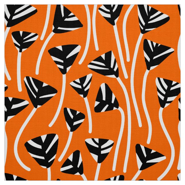 Pattern 210121 - Black, White and Orange Fabric (Swatch)