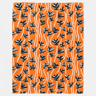 Pattern 210121 -  Black, White and Orange Fleece Blanket