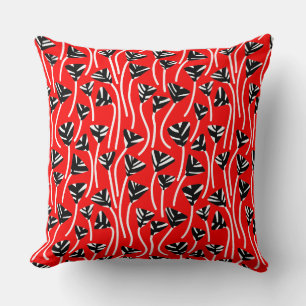 Pattern 210121 -   Black, White and Red Cushion