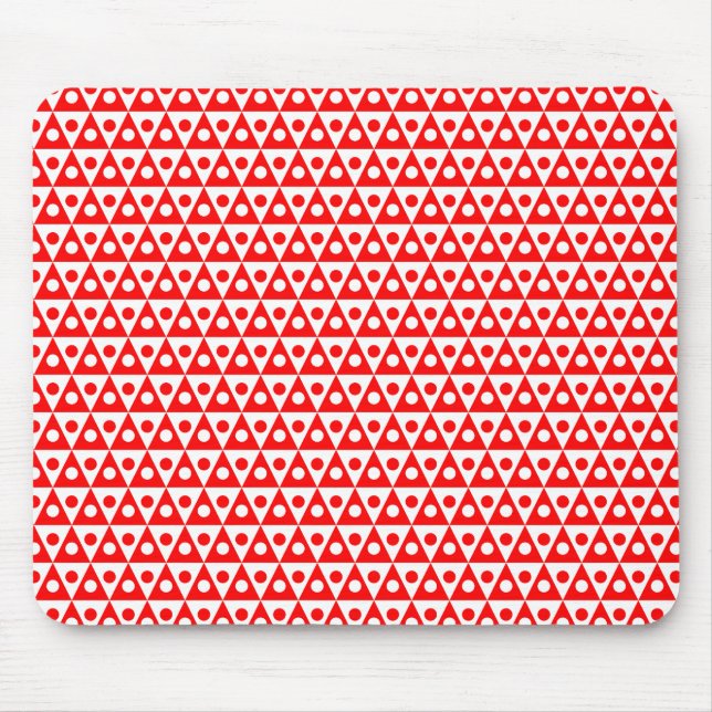 Pattern 260514 - Red on White Mouse Pad (Front)