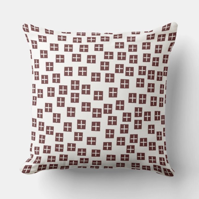 Pattern 270715 - Dark Brown and White Cushion (Front)