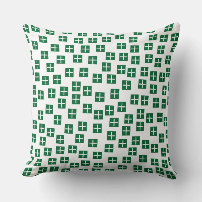 Pattern 270715 - Forest Green and White Cushion (Front)