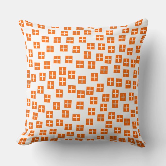 Pattern 270715 - Orange and White Cushion (Front)