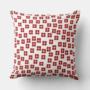 Pattern 270715 - Ruby Red and White Cushion