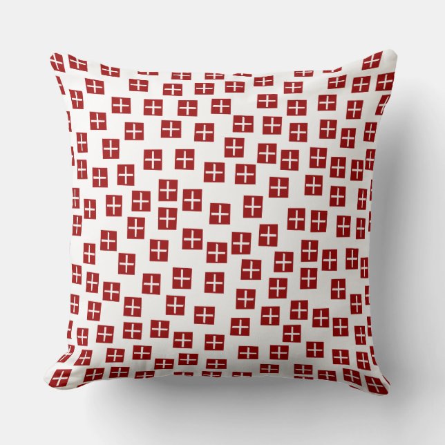 Pattern 270715 - Ruby Red and White Cushion (Front)