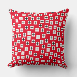 Pattern 270715 - White and Black on Red e6001c Cushion
