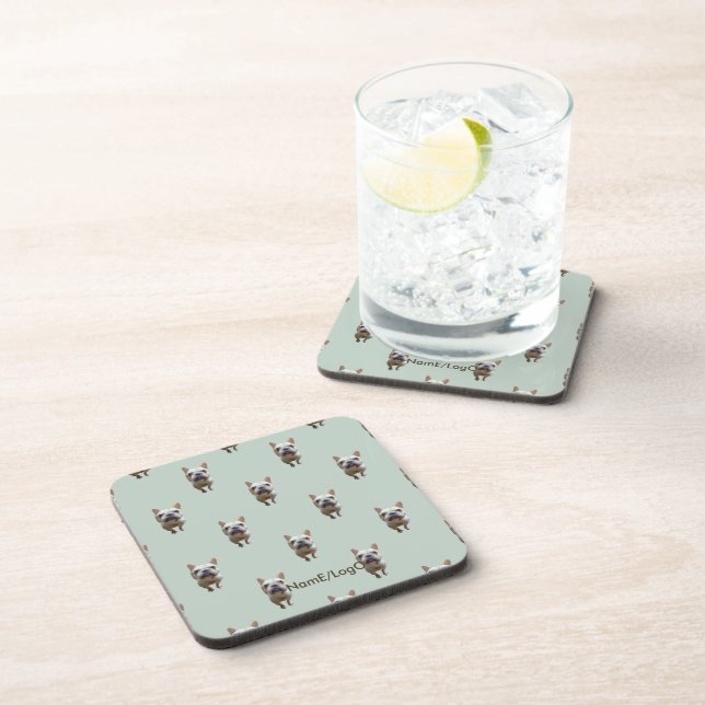 pattern_2_french bulldog_2 hard plastic coaster (Right Side)