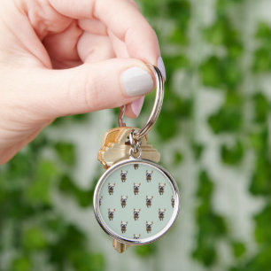 pattern_2_french bulldog_2 key ring