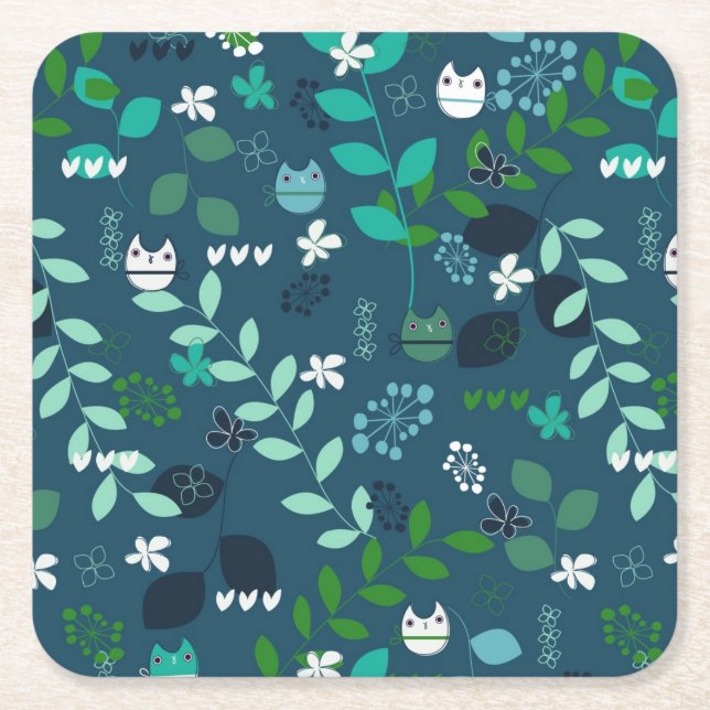 pattern 2 square paper coaster (Front)