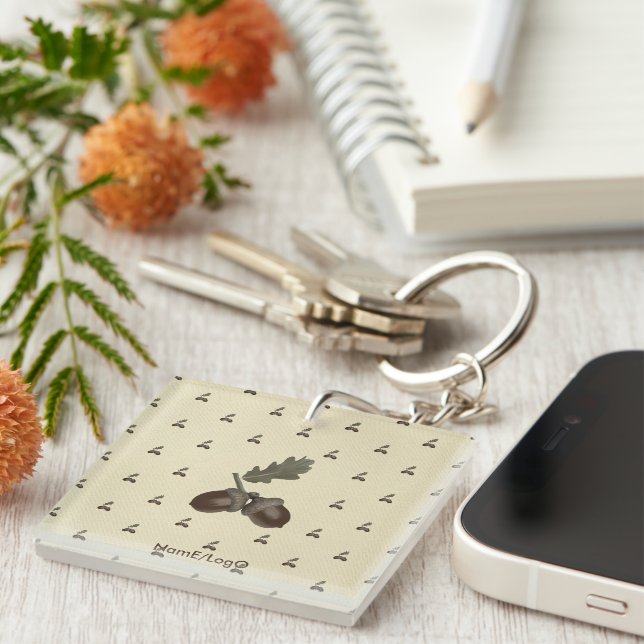 pattern_3_acorn_1 acrylic key ring (Front Right)