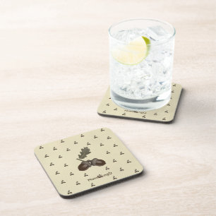 pattern_3_acorn_1 hard plastic coaster
