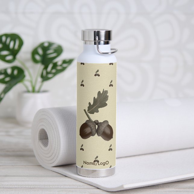 pattern_3_acorn_1 water bottle (Yoga)