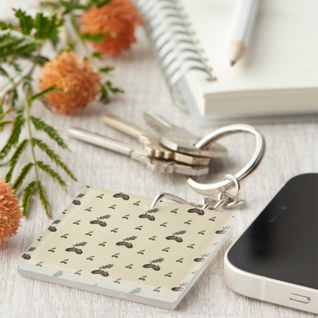 pattern_4_acorn_2 acrylic key ring (Front Right)
