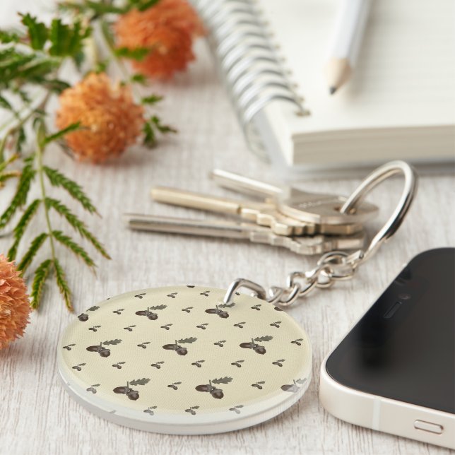 pattern_4_acorn_2 acrylic key ring (Front Right)
