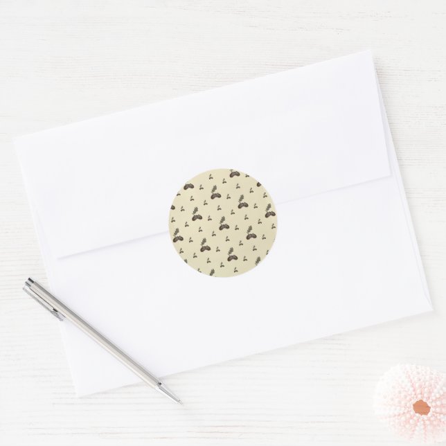 pattern_4_acorn_2 classic round sticker (Envelope)