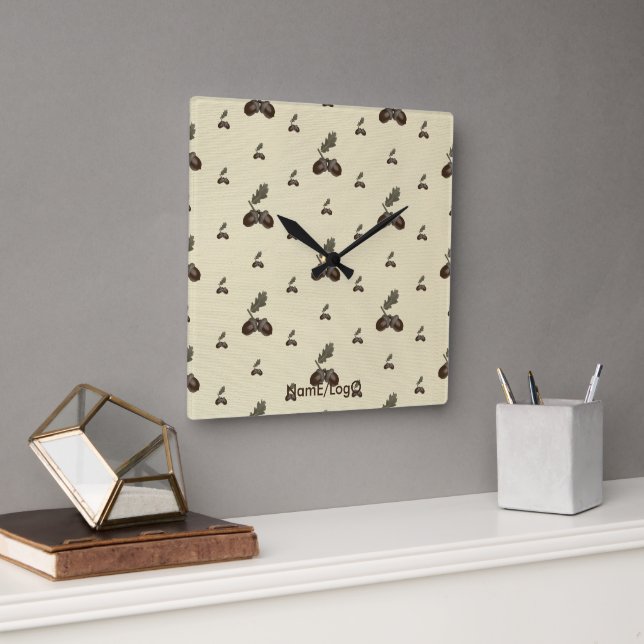 pattern_4_acorn_2 square wall clock (Office)