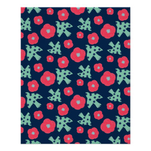 pattern_7_camellia and bird_1 glossy poster