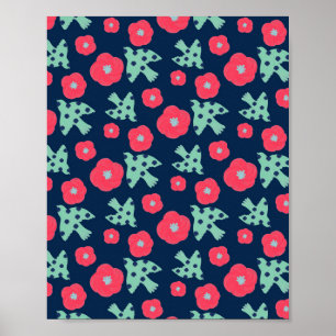 pattern_7_camellia and bird_1 matte poster