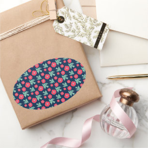 pattern_7_camellia and bird_1 oval sticker