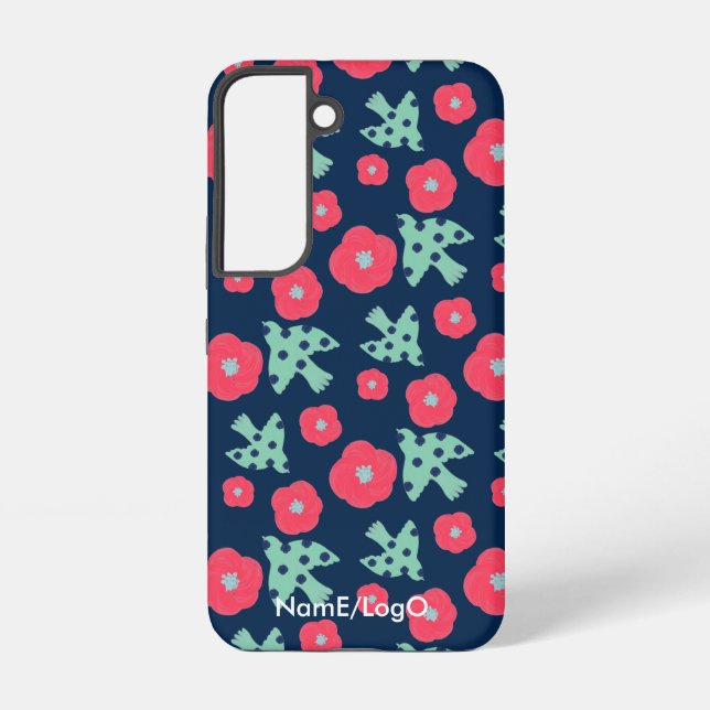pattern_7_camellia and bird_1 samsung galaxy s22 case (Back)