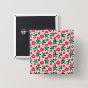 pattern_8_camellia and bird_2 15 cm square badge
