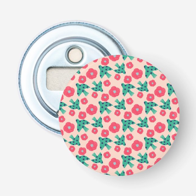 pattern_8_camellia and bird_2 bottle opener (Front)