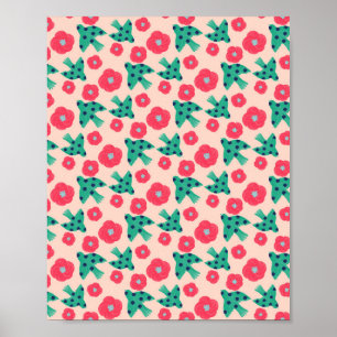 pattern_8_camellia and bird_2 matte poster