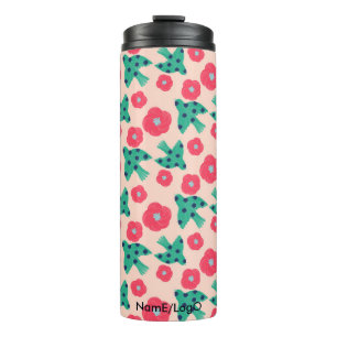 pattern_8_camellia and bird_2 thermal tumbler
