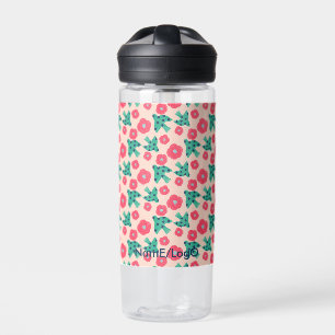 pattern_8_camellia and bird_2 water bottle